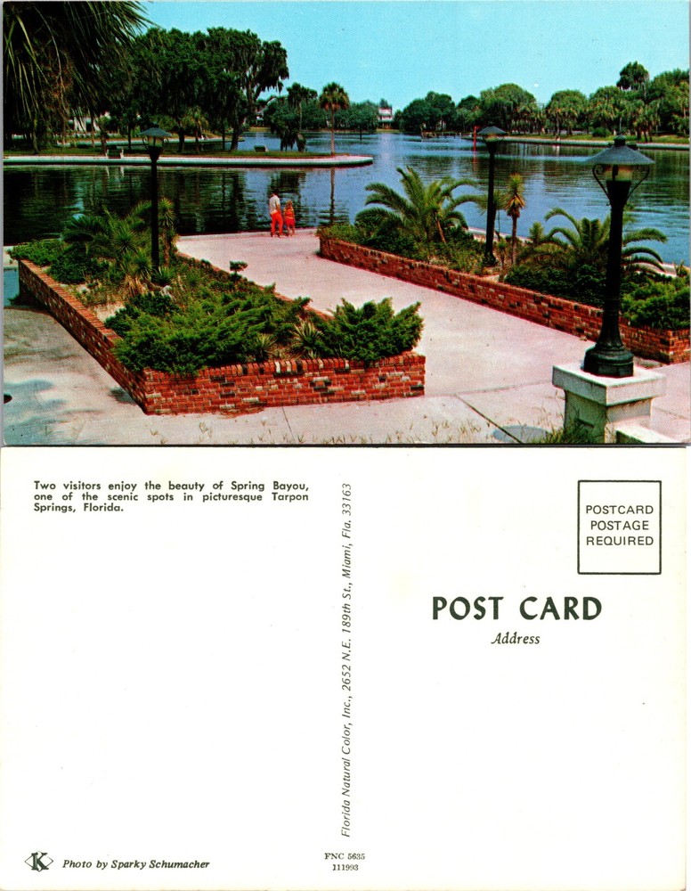 Spring Bayou Tarpon Springs Florida Postcard