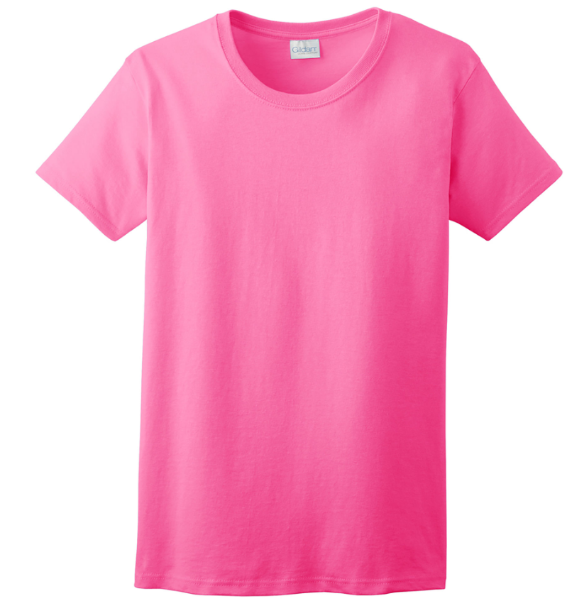 New Gildan 2XL Heavy Cotton Blend  Crew Neck Short  Sleeve Tee Shirt Neon Pink