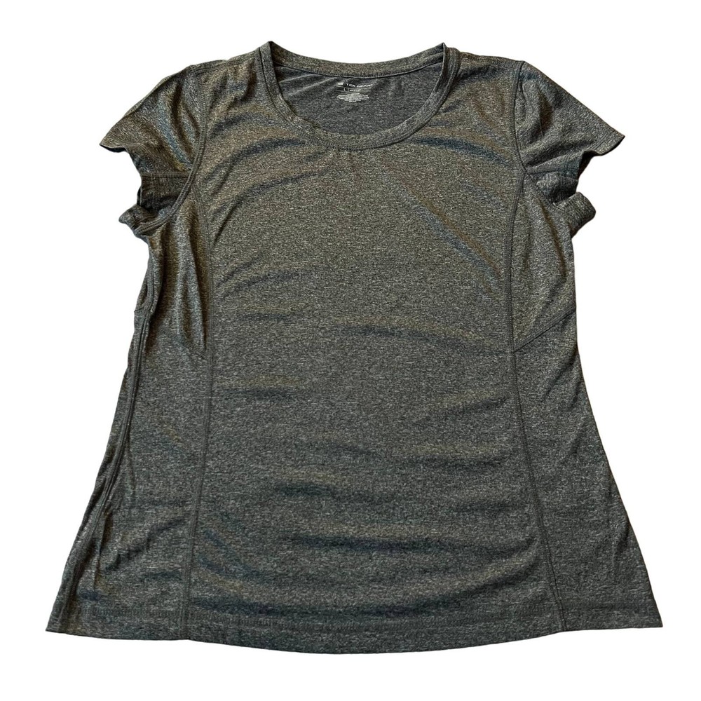 Tek Gear Short Sleeve Stretch Workout Top Size Large Active Gym Athletic