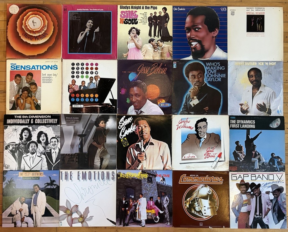 20 Soul/R&B  Vinyl LP Lot -  Stevie Wonder, Sam Cooke, Dynamics, Sensations, VG+