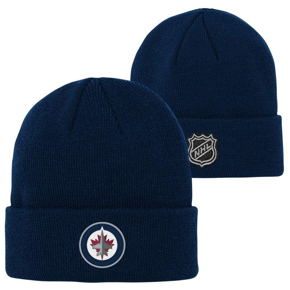 Outerstuff Winnipeg Jets Cuff Knit Navy Blue Kids Beanie Beany Children Size