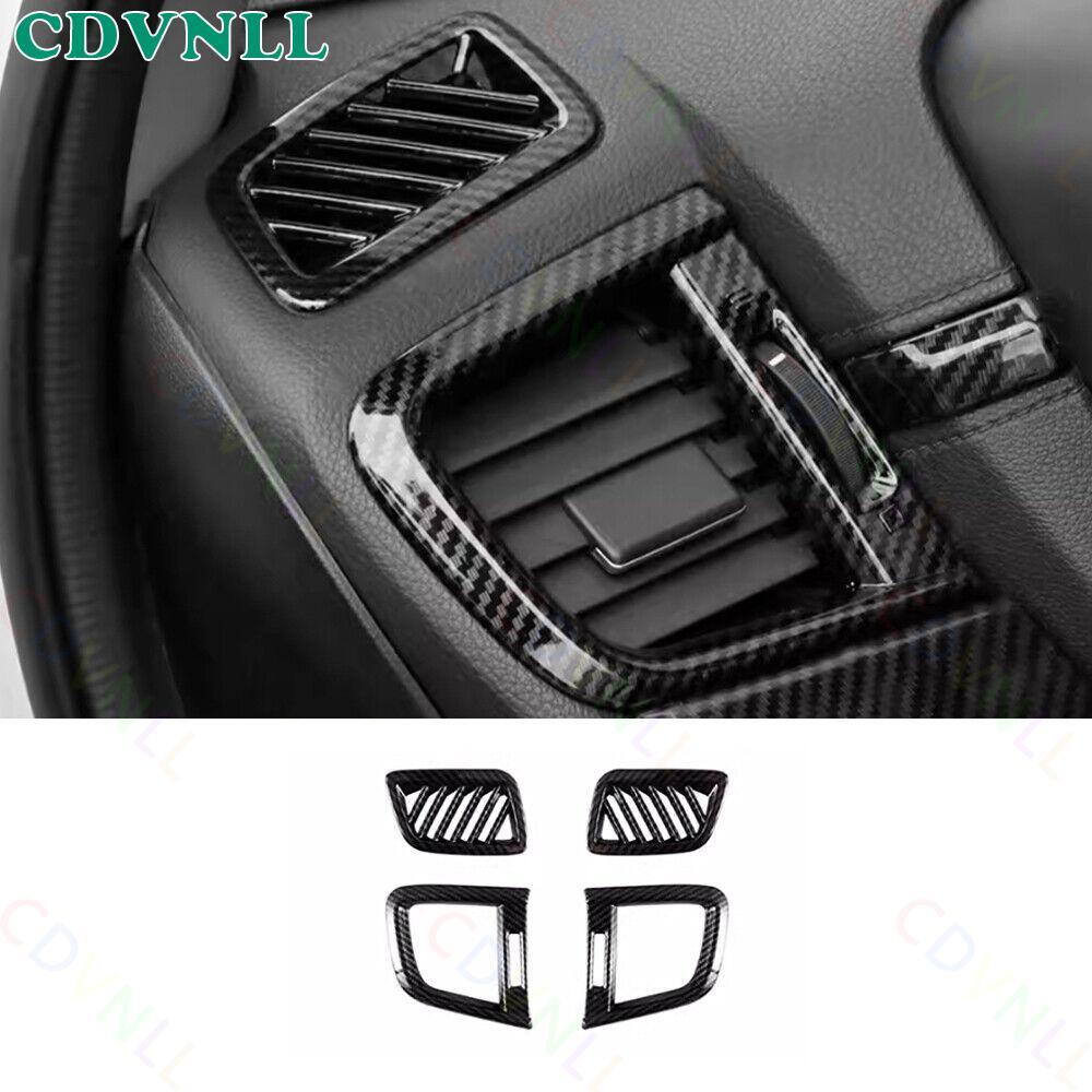Console Side Outlet Vent Frame Cover 4* For Honda CRV 2017-2022 ABS Carbon Fiber