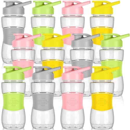 12 Pcs Water Bottles 12 oz Leak Proof Drinking Bottle Bulk Plastic Sports Bot...