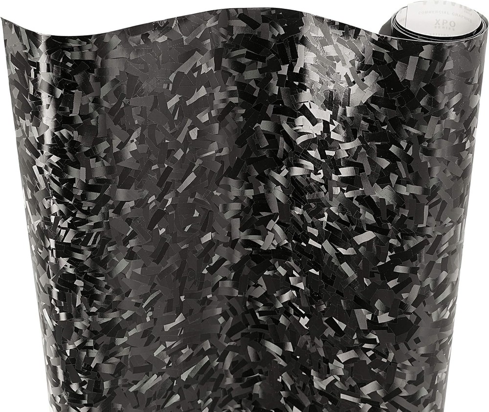 Forged Composite Carbon Patternless Car Vinyl Wrap Roll (6ft x 5ft, Black)