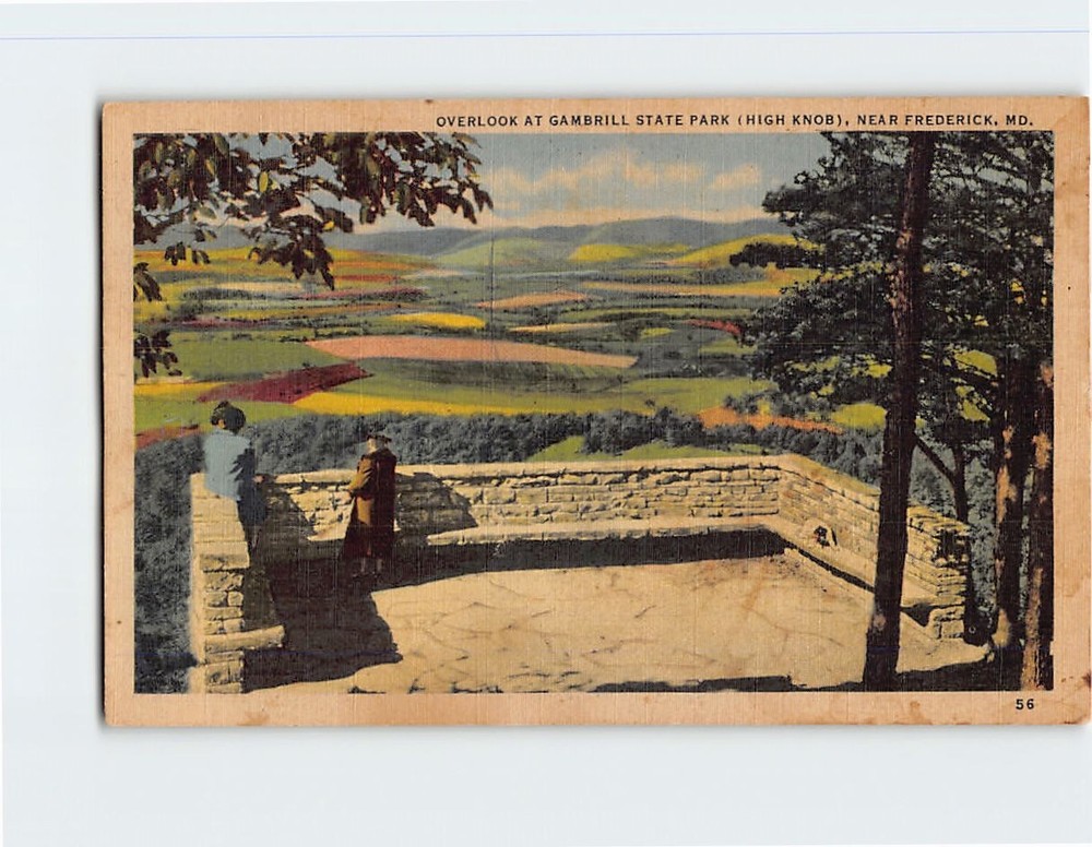 Postcard Overlooking at Cambrill State Park (High Knob) Near Frederick Maryland