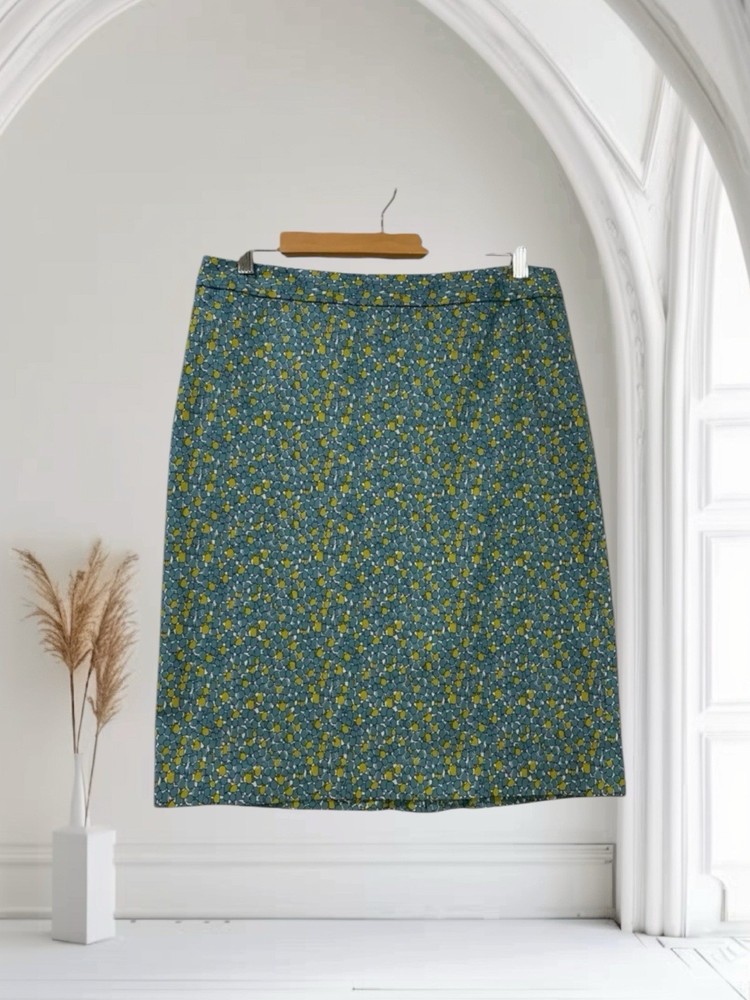Talbots Floral Tulip Print Pencil Skirt Women’s Size 8 Cotton Stretch