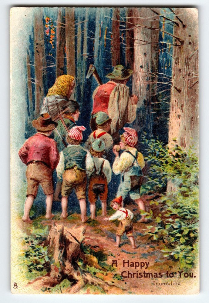 Vintage Raphael Tuck Christmas Postcard 'A Happy Christmas to You' Forest Scene