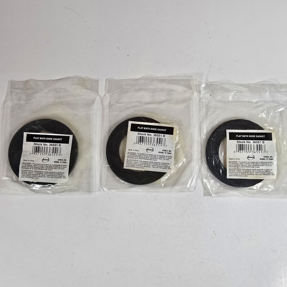 Lot of 3 Danco 36551B Flat Bath Shoe Gasket Rubber Tub Drain Seal Ring New