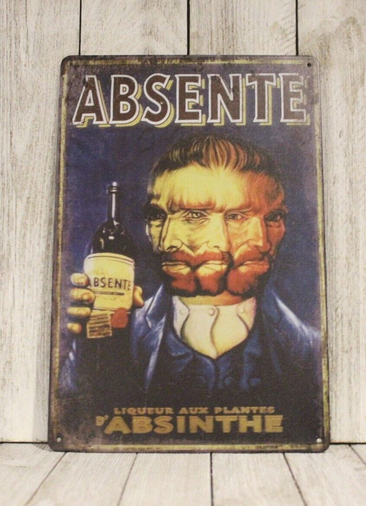 Absente Absinthe Tin Sign Bar Vintage French Restaurant Bistro Decor Absenthe Ad-image