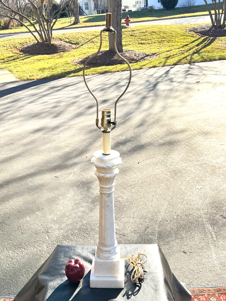 Mid Century Marble Alabaster Column Pillar Lamp Light Italy MCM 36