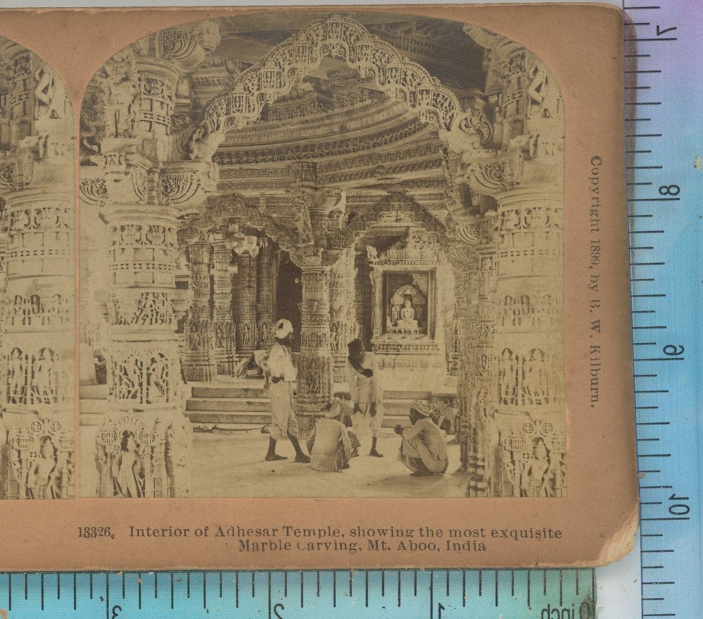Interior Temple Adhesar Mt Aboo India Kilburn Stereoview