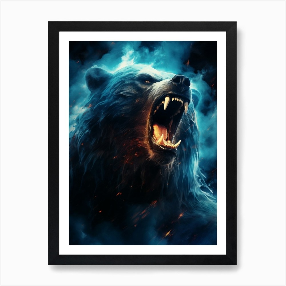 Grizzly Bear Art Print Framed Wall Art Poster Canvas Print Picture
