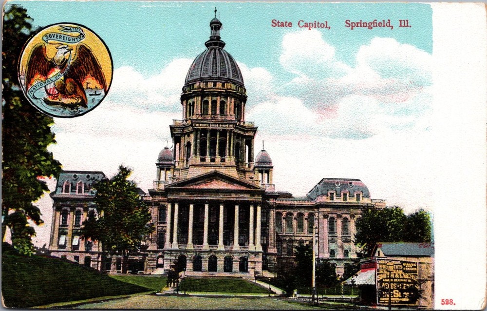 Springfield Illinois State Capitol Postcard C.E. Wheelock Early 1900s