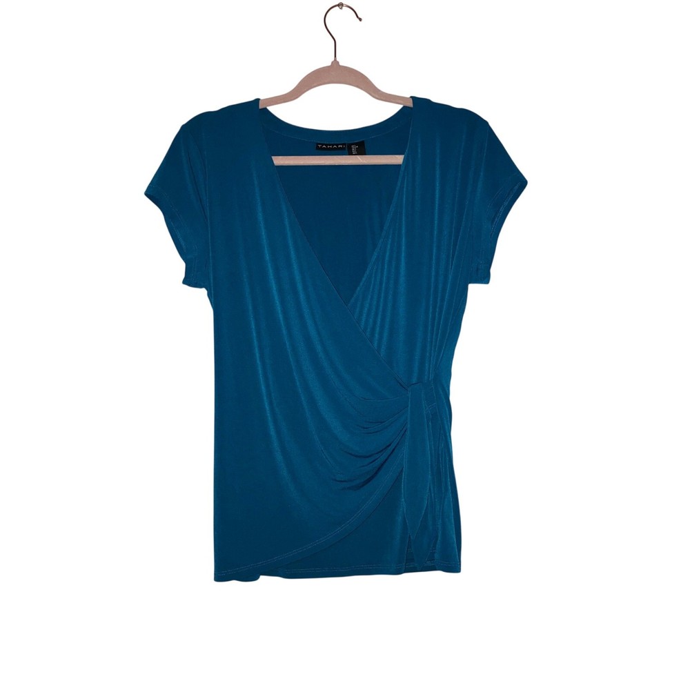 Tahari Blue Blouse Size Large