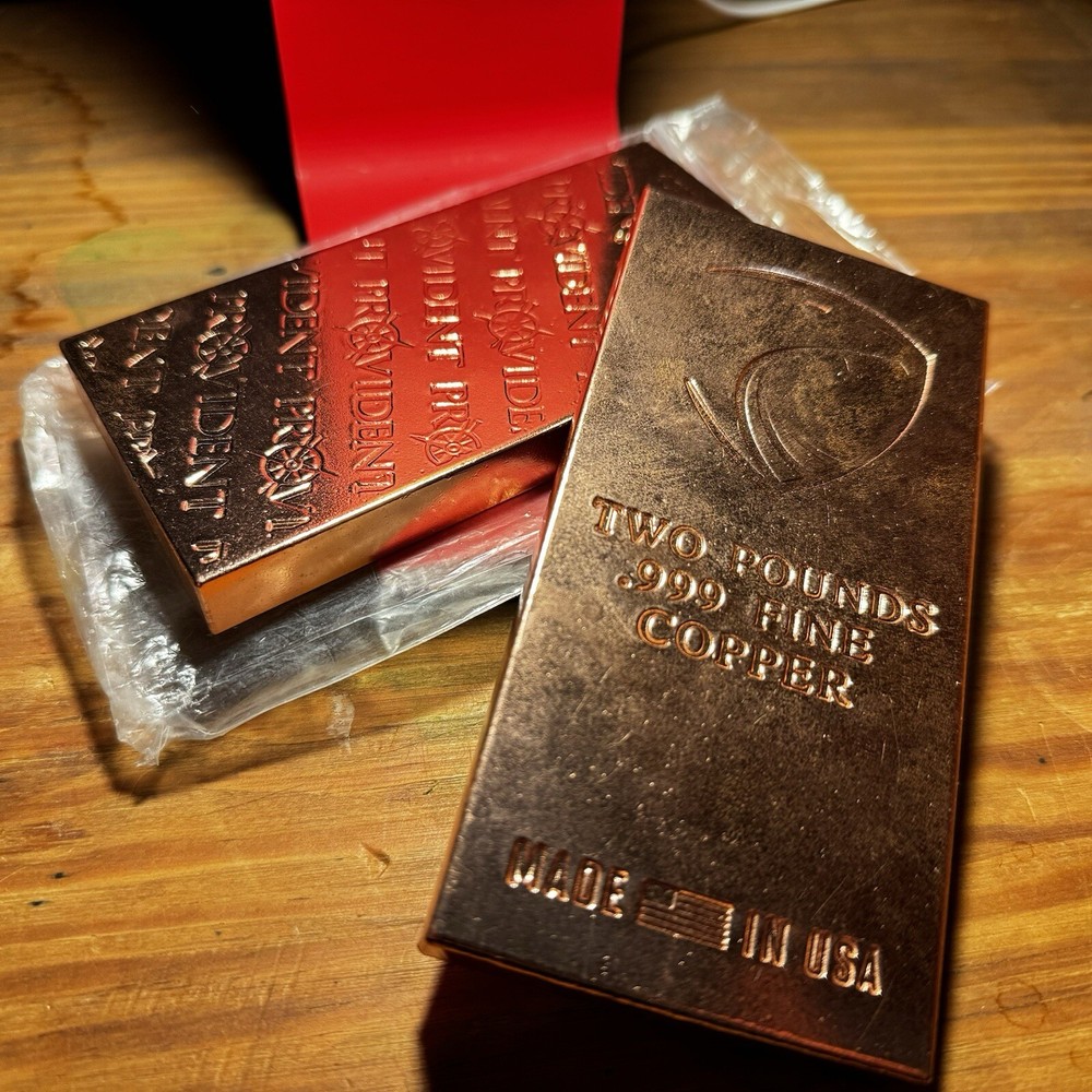 Lot Of 2 Copper Bullion Bars 2lbs Each 029