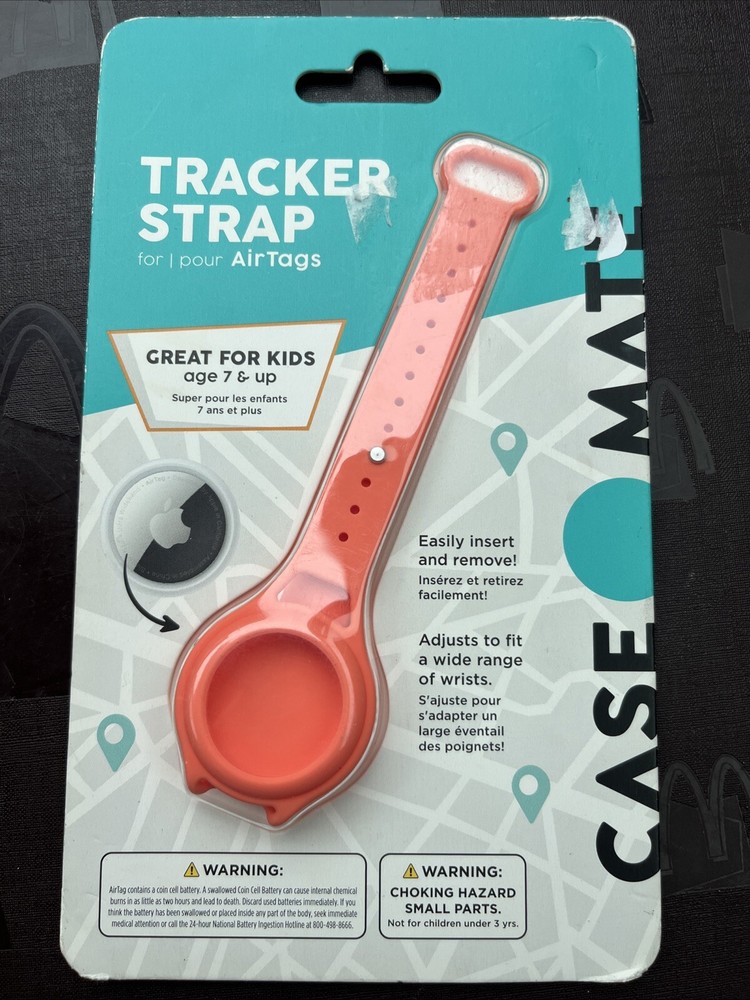 Case Mate Tracker Strap Wristband for Apple AirTag in Coral - Stylish & Secure