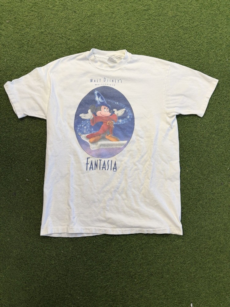Vintage 90s Disney Mickey Mouse Fantasia Hanes Graphic Tee Shirt XL Rare T-Shirt