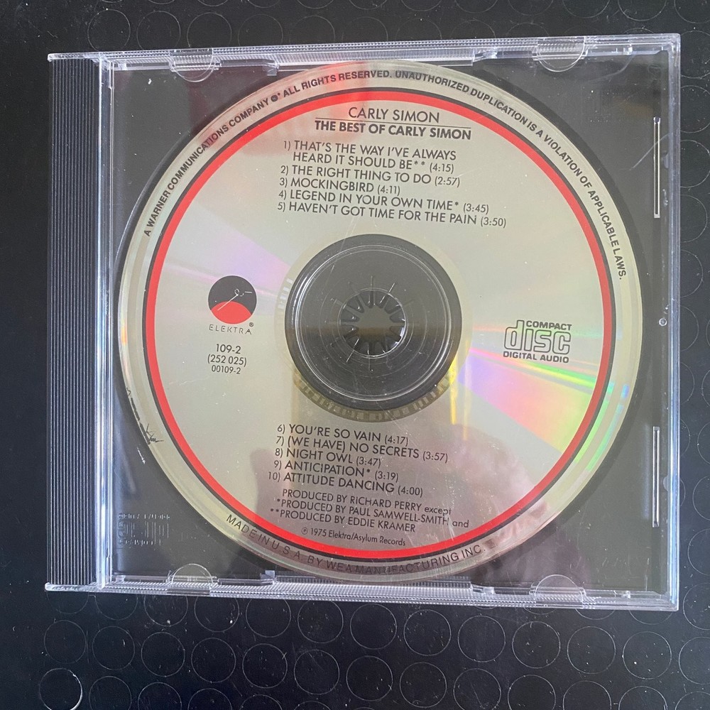 Carly Simon – The Best Of CD 1975 Elektra Pop Rock Classic Hits