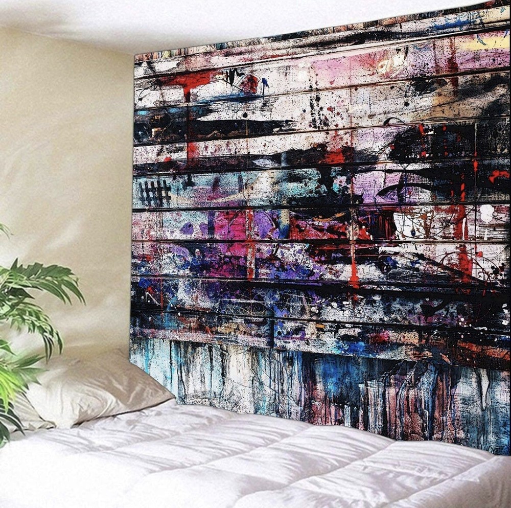 Graffiti Abstract Tapestry Rustic Grafiti Wall Hip Hop Art Banner Flag 59x51”-image