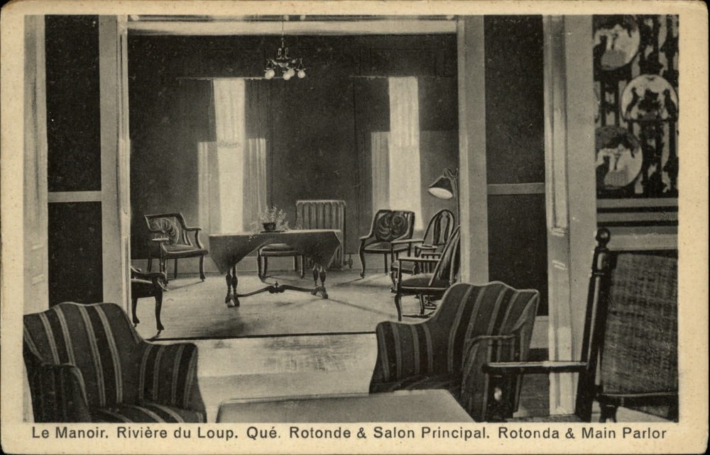 Rotonda and Main Parlor Riviere du Loup Quebec Canada vintage postcard h958