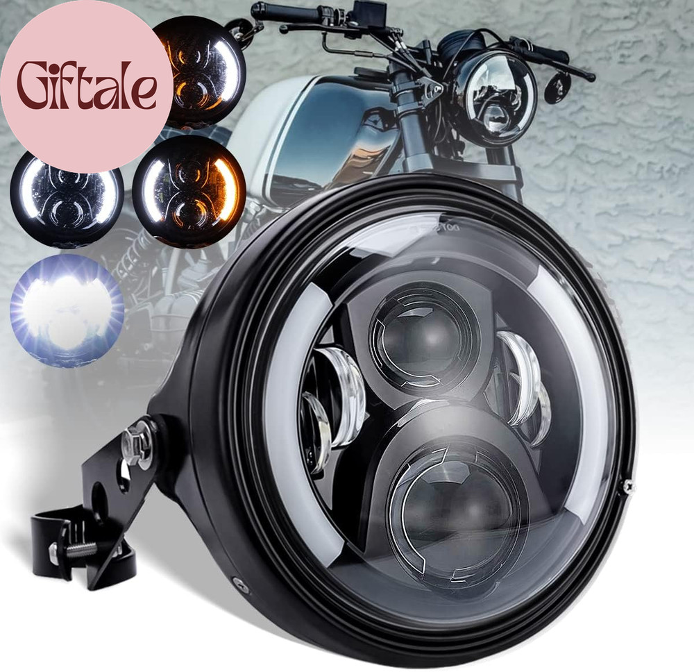 7 Inch LED Motorcycle Headlight round with Housing Bucket Turn Signal DRL Hi/Low