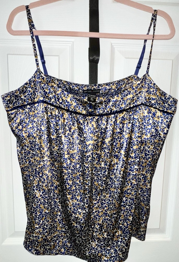 New York and Company Women's Geometric Satin Spaghetti Strap Top Size XL