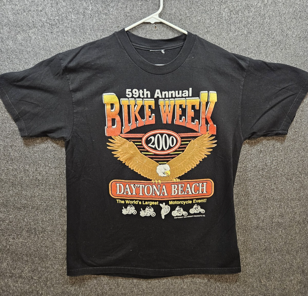 Vintage Bike Week 2000 Daytona Beach Graphic T-Shirt Y2K Used Condition L/XL