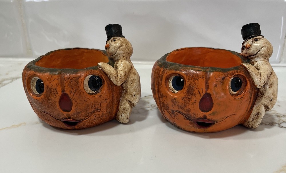 Two Primitive by Kathy Halloween Tea Light Holders-designed by Sonya Cunningham