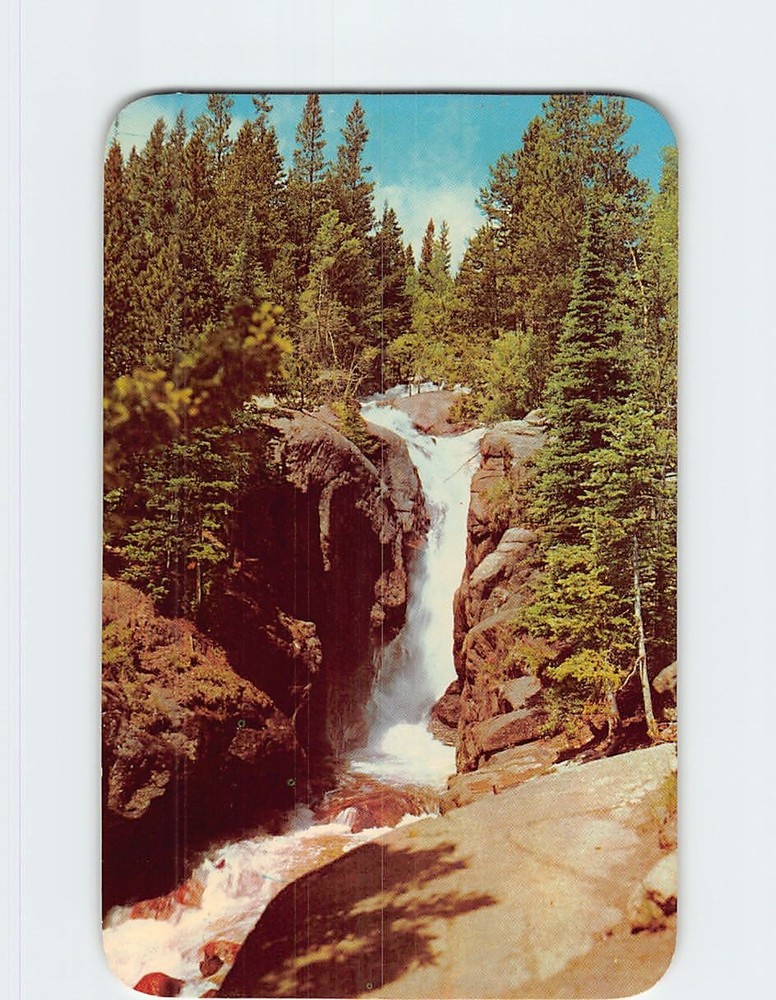 Postcard Chasm Falls above Horseshoe Park Estes Park Colorado USA