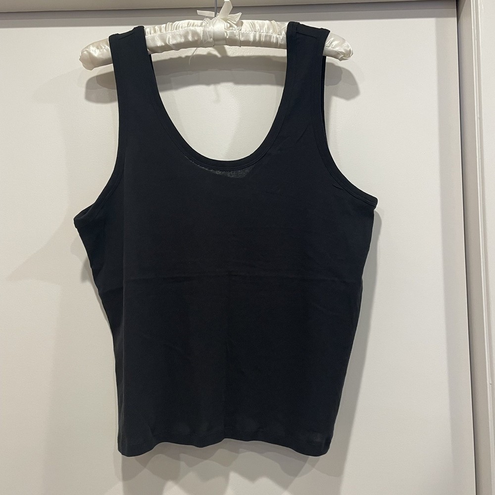 Everlane Tank Top Women’s Size Large Black The Air Cami Scoop neck  Cotton NWT