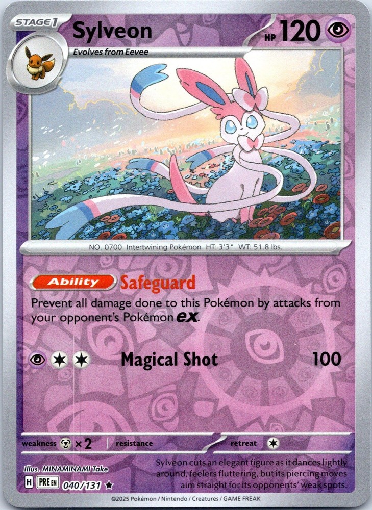 Sylveon Reverse Holo Rare SV: Prismatic Evolutions 040/131 NM