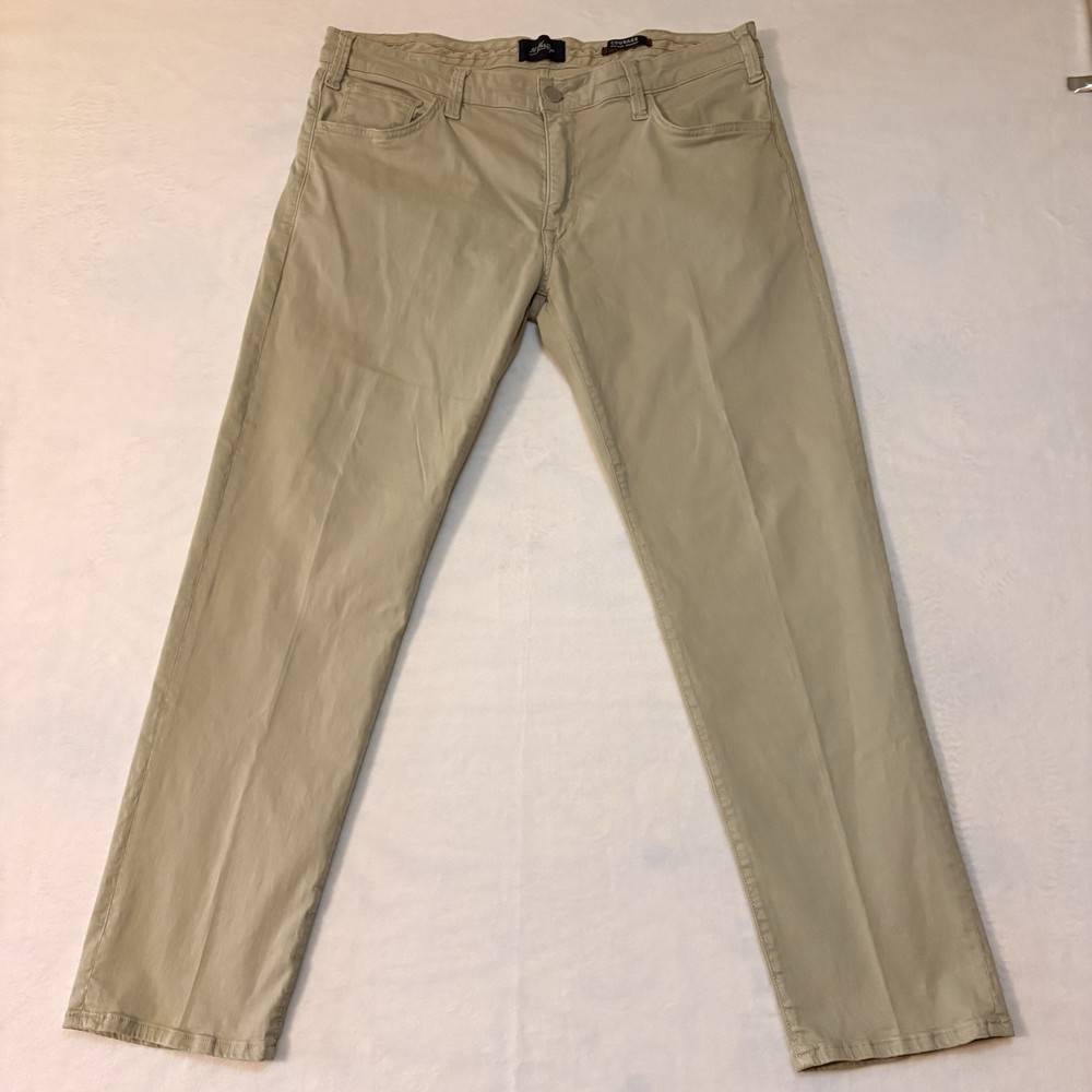 Men’s 34 Heritage Courage Pants 38x30 Khaki Tan Straight Stretch Mid Rise