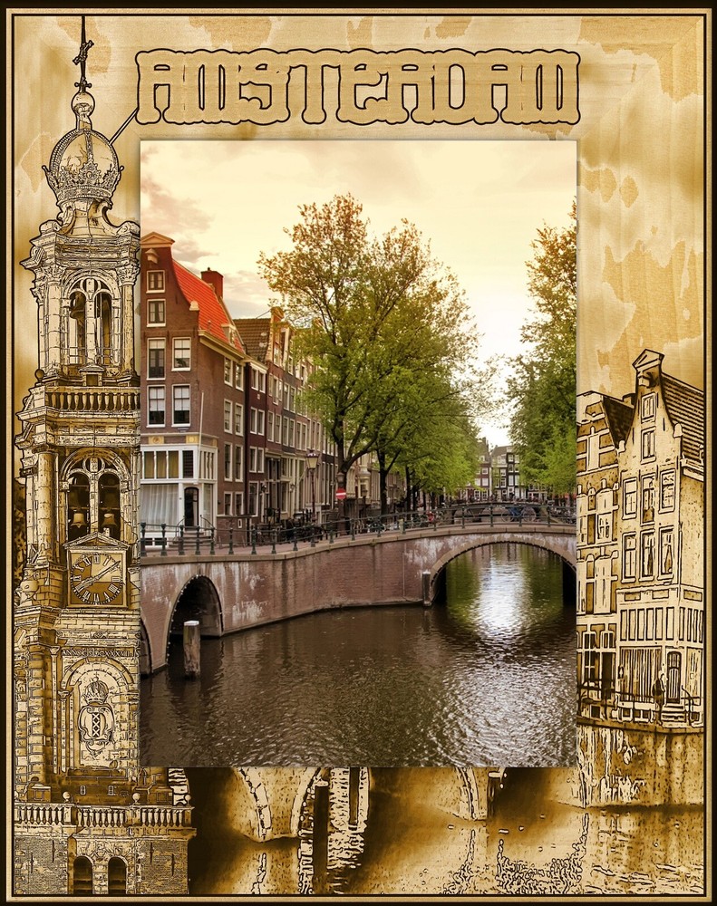 Amsterdam Laser Engraved Wood Picture Frame Portrait (4 x 6)