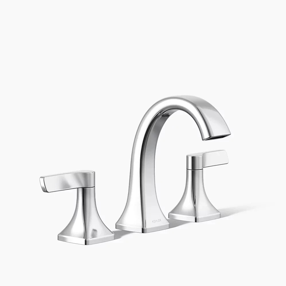Kohler Riverly Modern Widespread Bathroom Sink Faucet Polished Chrome Finish
