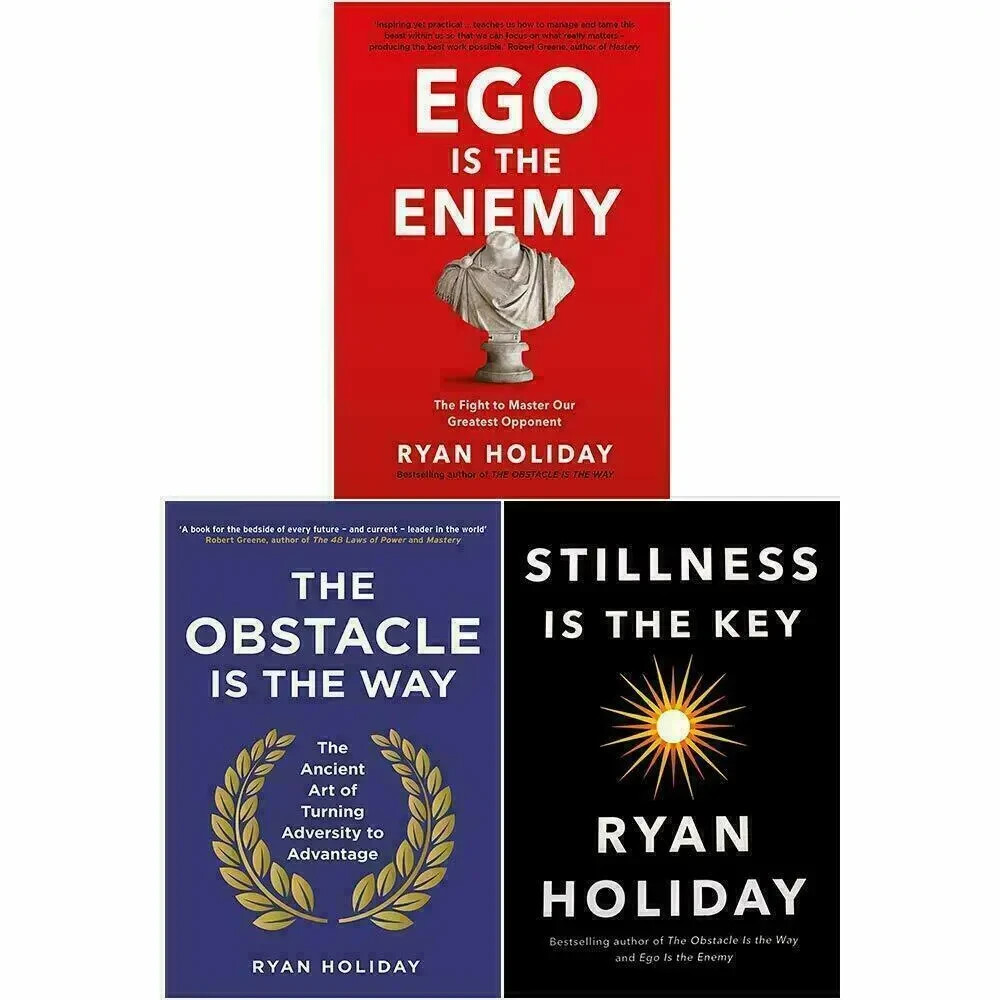 *Hardcover* Ryan Holiday 3 Books Set- Ego is Enemy, Obstacle, Stillness Is...