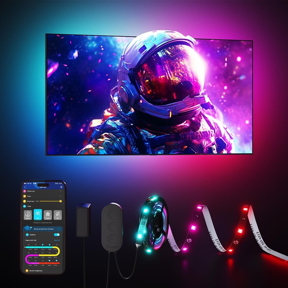 Govee TV LED Backlight Strip, RGBIC Smart LED Backlight for 40-50inch TVs, Musi