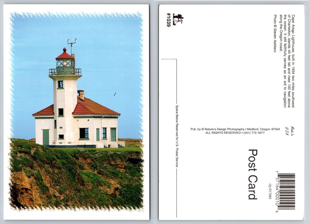 Cape Arago Lighthouse Oregon Coast Postcard Nature's Design Steven Astillero