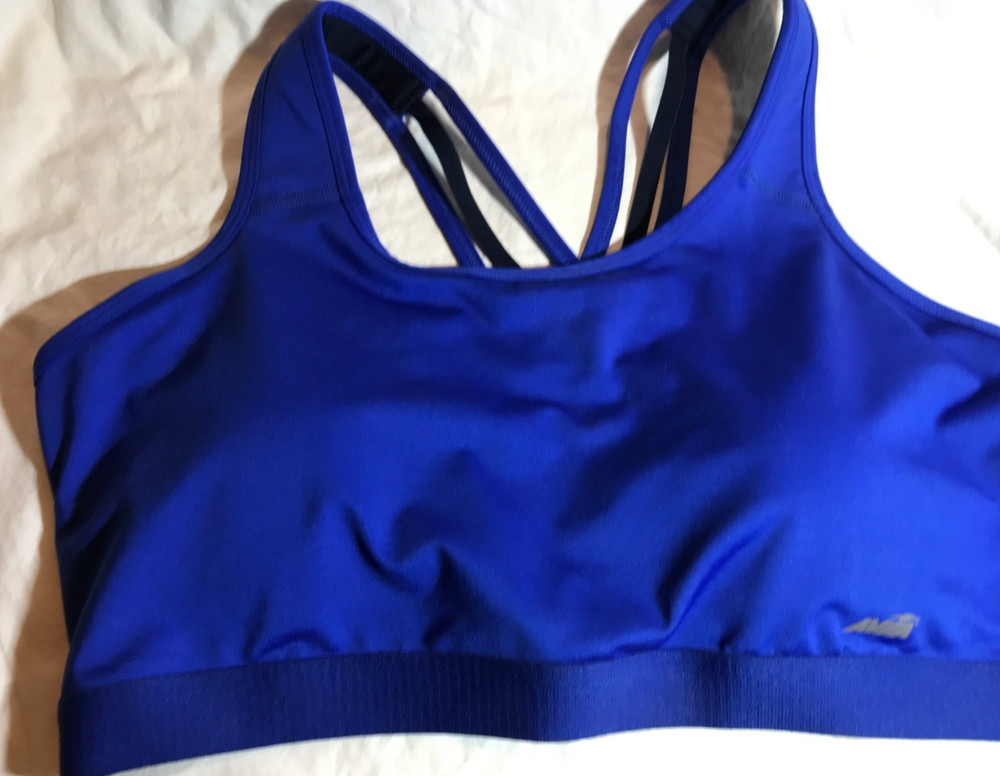 Womens Avia Royal Spice Blue Strappy Compression Bra Medium Support 3XL NEW
