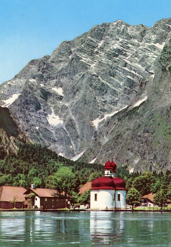 Pilgrimage Church of St. Bartholomew,  Königssee Lake, Germany --POSTCARD