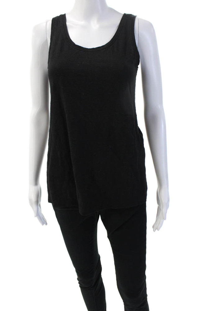 Eileen Fisher Women Basic Sleeveless Organic Linen Tank Black Size XSFree Shipping in US $100+ Orders | $6.95 Orders Below