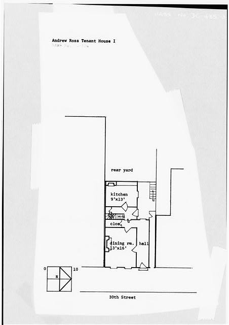 Photo:Washington DC Andrew Ross Tenant House I 1968 floor plan HABS