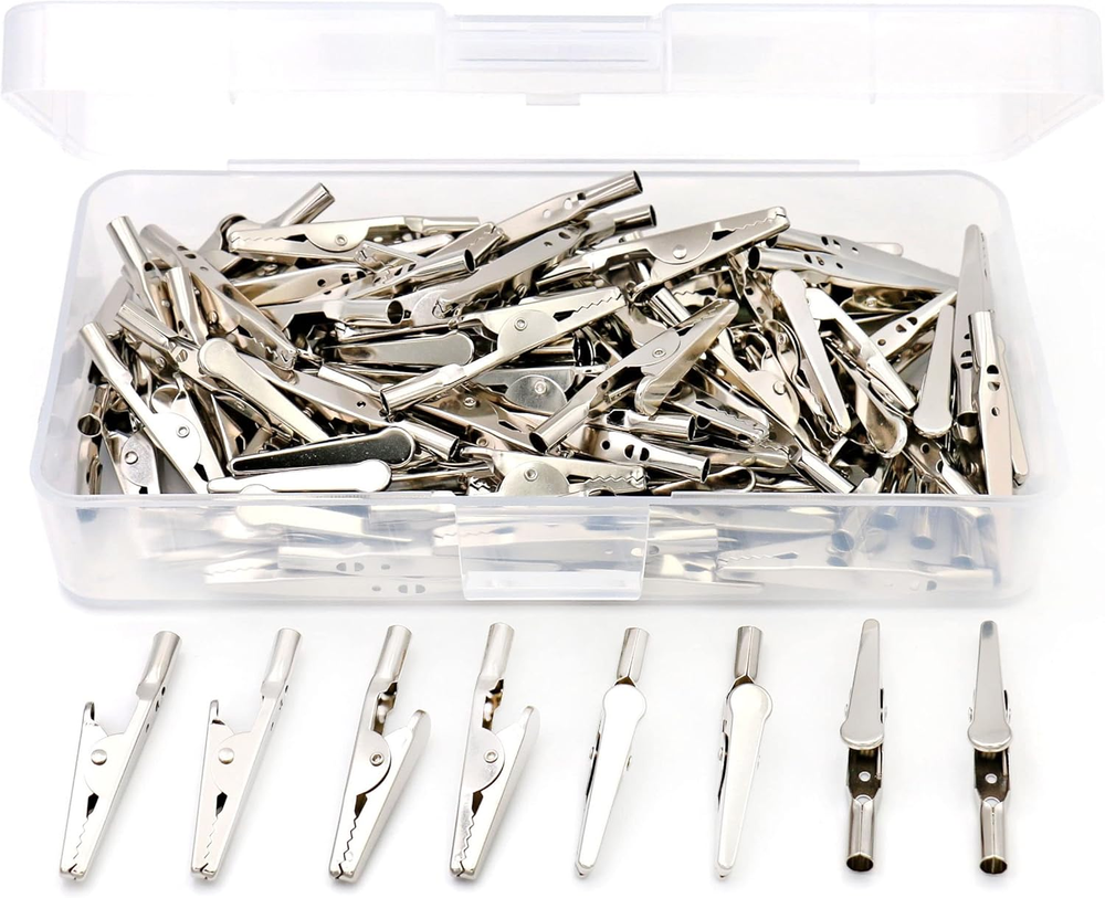 50 Pcs 2 Inches / 51 Mm Steel Alligator Clips Crocodile Clamps,Silver Tone Nicke