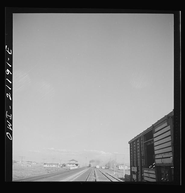 Photo:Omaha Nebraska 1940s Railroad Tracks Freight Train Boxcar