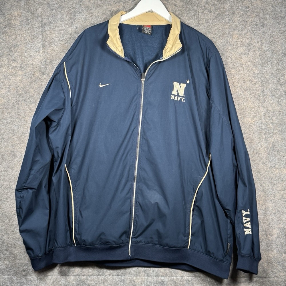 Vintage Naval Academy Navy Nike Team Clima-Fit Zip Up Jacket Mens Size 2XL 29x32