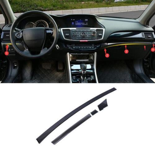 For Honda Accord 2013-2017 Black Titanium Center Console Dashboard Strips Trim*4