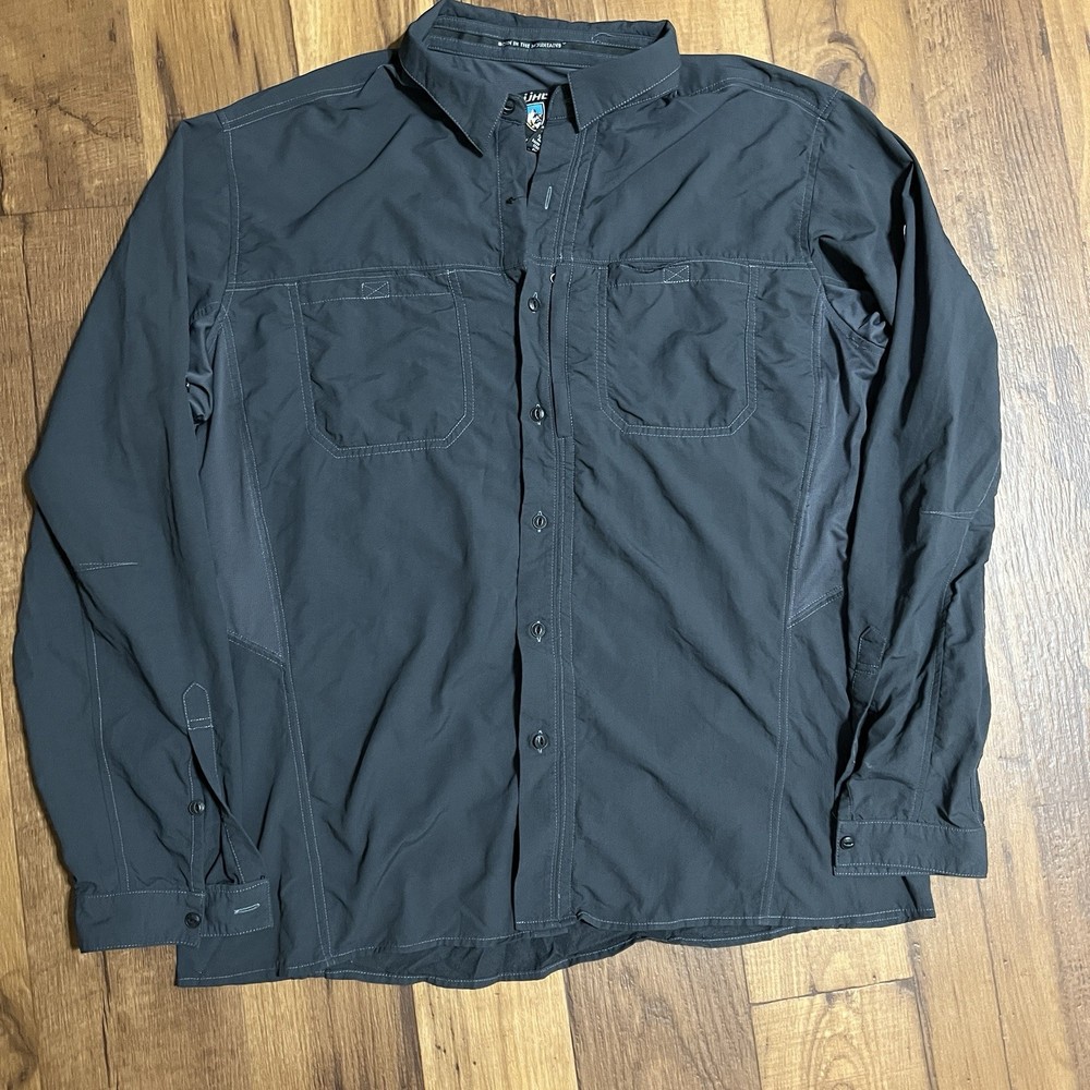 Kuhl Shirt Airspeed Men's Size XL  Button Vented Performance Hiking Outdoor