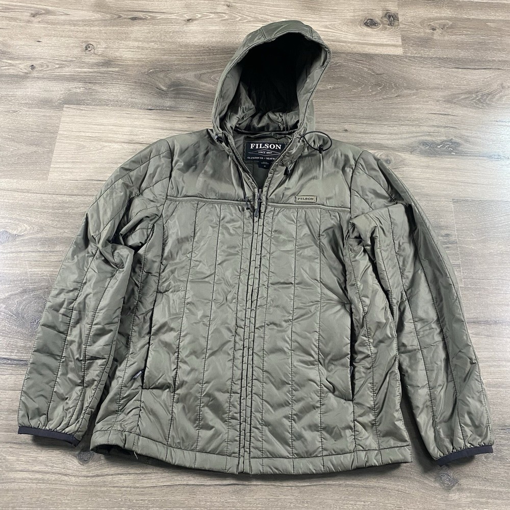 Filson Womens Medium Green Ultralight PrimaLoft Quilted Puffer Jacket EUC