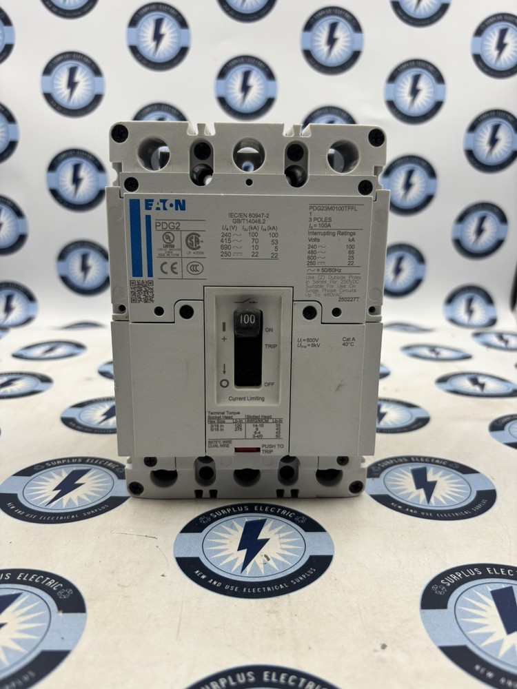 EATON PDG23M0100TFFL Circuit Breaker 100A 3P Clean Take Out