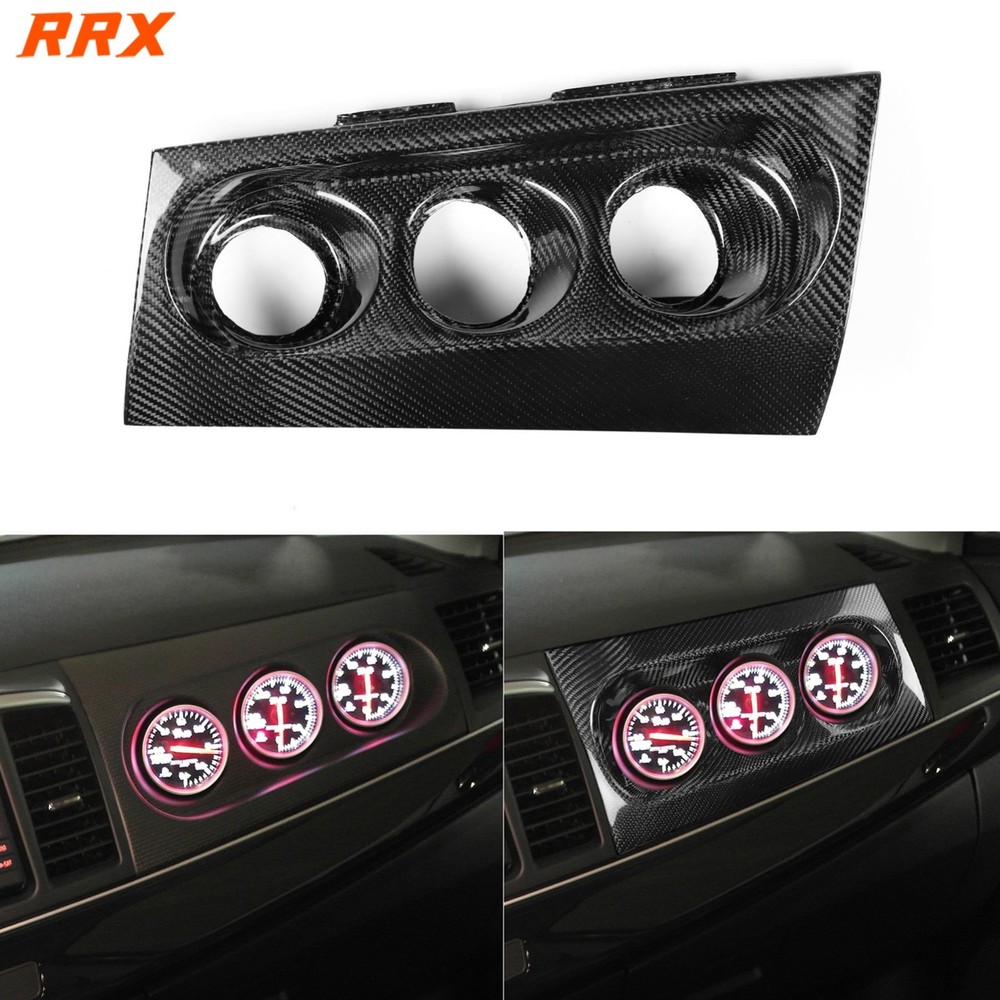 Real Carbon Fiber Gauge Pod Speedometer Cover For Mitsubishi Lancer EVO X 10th