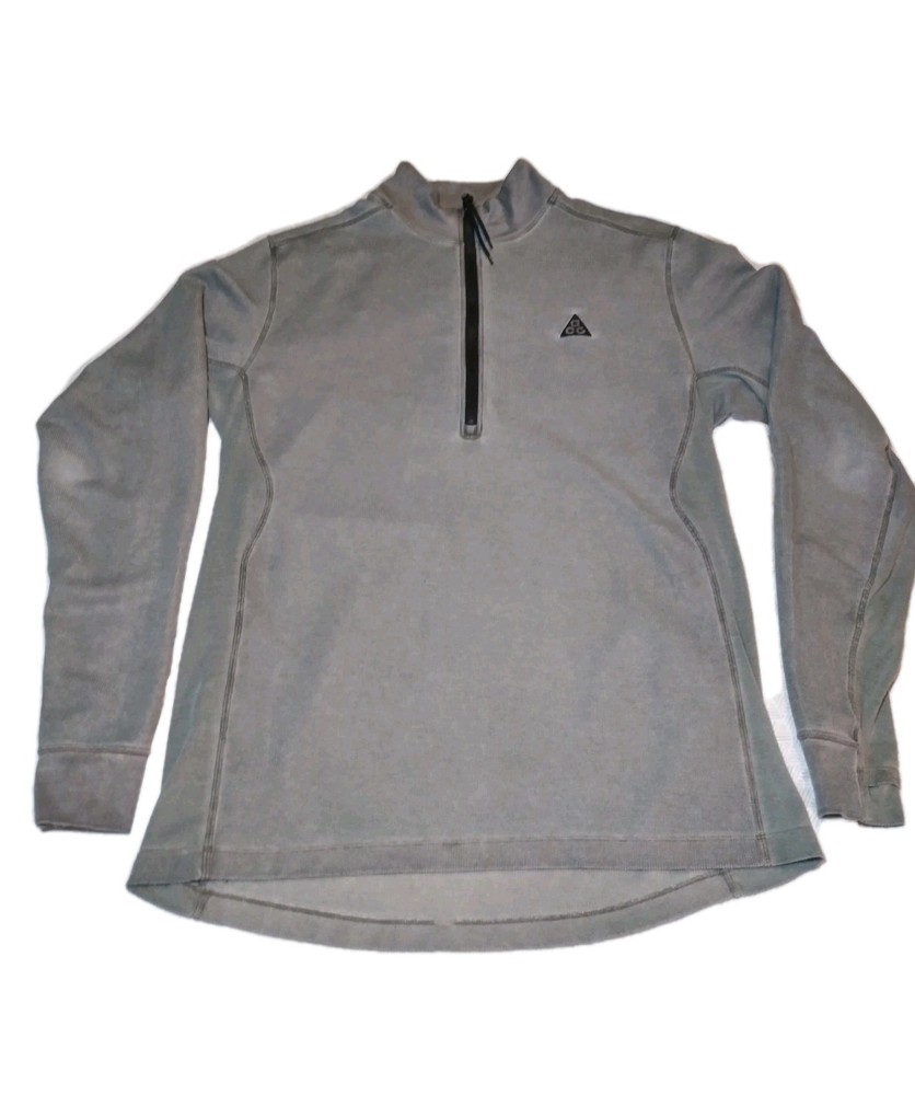 Nike ACG Shirt Men's L Long Sleeve 1/4 Zip Shirt Pullover Waffle Knit Dri Fit